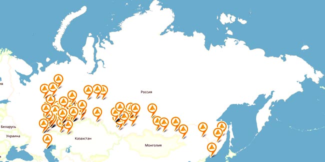карта России Доставка одежды и обуви Купи Джинс Деловыми Линиями