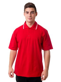 Рубашка поло мужская Мос Ян Текс цвет "Красный" с полосками 