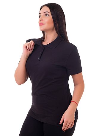 Рубашка поло женская Мос Ян Текс цвет "Черный"  купить недорого оптом, совместными покупками без рядов