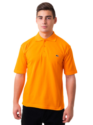 Рубашка поло мужская с вышивкой цвет оранжевый 