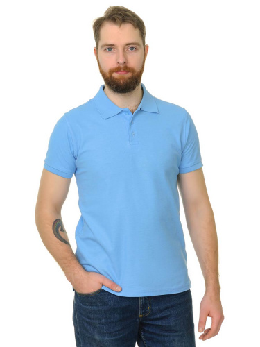 Рубашка поло с манжетом мужская Мос Ян Текс цвет "Голубой" 