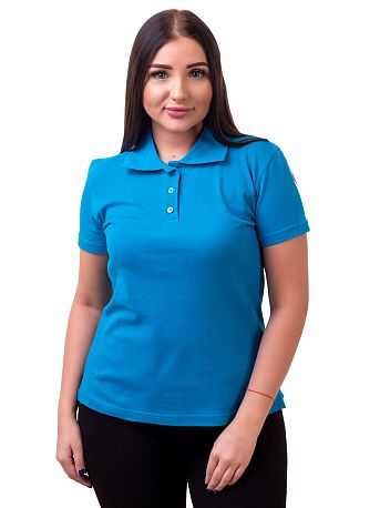 Рубашка поло женская Мос Ян Текс цвет "Бирюза"  купить недорого оптом, совместными покупками без рядов