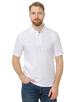 Рубашка поло мужская Мос Ян Текс цвет "Белый" Великан