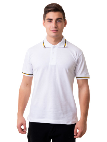 Рубашка поло мужская Мос Ян Текс цвет "Белый" с полосками
